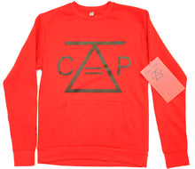 Load image into Gallery viewer, Controlled Actions = Power Unisex Equation Long Sleeve Crew with Pocket (Cardinal Red)