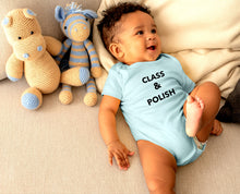 Load image into Gallery viewer, Class & Polish Baby Blue Onesie